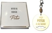 Sleutelhanger liefste Peter | bruin | SNOR | coolste Peter | mijn Peter is | cadeau | peter vragen | peter worden
