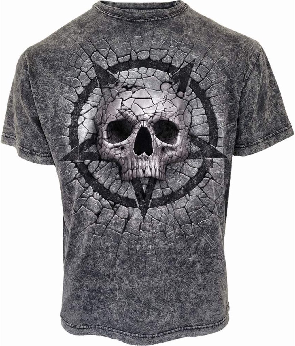 Spiral Heren Tshirt -S- CRACKING UP Zwart/Grijs