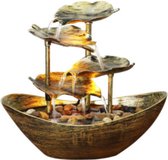 Dakta® Waterval Binnen Lotusblade | Fontein Decoratief | Draadloos | in Huis | met LED Verlichting | Indoor | Goud