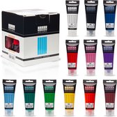 Acrylverf set - 12x75ml- tubes acrylverf - 12 verschillende kleuren verf