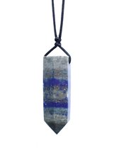 Bixorp Gems Edelsteen Ketting met Lapis Lazuli Hanger aan koord - Geslepen grote Edelstenen Sieraad - Cadeau voor Vrouwen & Meisjes