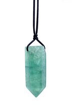 Bixorp Gems Edelsteen Ketting met Aventurijn / Aventurien Hanger aan koord - Geslepen grote Edelstenen Sieraad - Cadeau voor Vrouwen & Meisjes