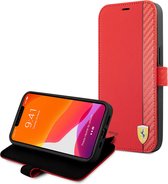 iPhone 13 Pro Bookcase hoesje - Ferrari - Effen Rood - Kunstleer
