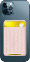 YONO cartes en Siliconen adapté à Magsafe - Porte-cartes magnétique adapté à Apple iPhone 12 et 13 - Portefeuille fin - Rose