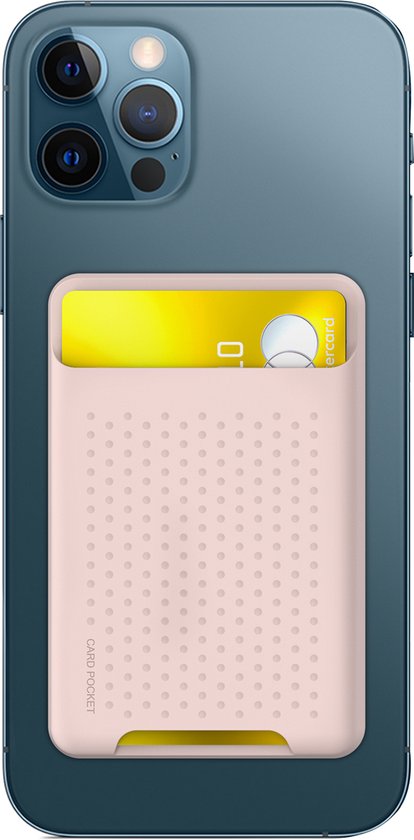 YONO Kaarthouder Siliconen geschikt voor Apple iPhone 14 / 13 / 12 - Magnetische Pasjeshouder Mag-safe - Slim Wallet - Roze