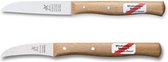 Robert Herder - Combi discount - Couteau pomme de terre classique 8.5 cm - Couteau éplucheur bec d'oiseau 6 cm - Inox - Manche en bois de hêtre rouge