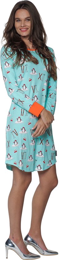 Happy Pyjama's dames nachthemd met lange mouwen maat: 'XL' (XS-XXL) | bol.com
