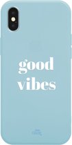 iPhone XS Max - Good Vibes Blue - iPhone Short Quotes Case