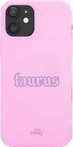 xoxo Wildhearts case voor iPhone 12 - Taurus (Stier) Pink - iPhone Zodiac Case