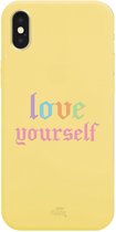 iPhone X/XS - Love Yourself Yellow - iPhone Rainbow Quotes Case