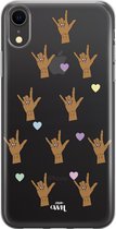 xoxo Wildhearts case voor iPhone XR - Rock Hands Dark - xoxo Wildhearts Transparant Case