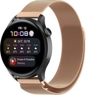 Milanees Smartwatch bandje - Geschikt voor  Huawei Watch 3 - Pro Milanese band - rosé goud - Strap-it Horlogeband / Polsband / Armband