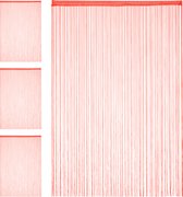 Relaxdays 4x draadgordijn - deurgordijn slierten - franjes gordijn - 145 x 245 cm - rood