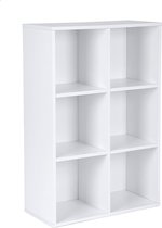 Boekenkast | Boekenrek | 6 Vakken | Wit | Hout | 109x13x39.5