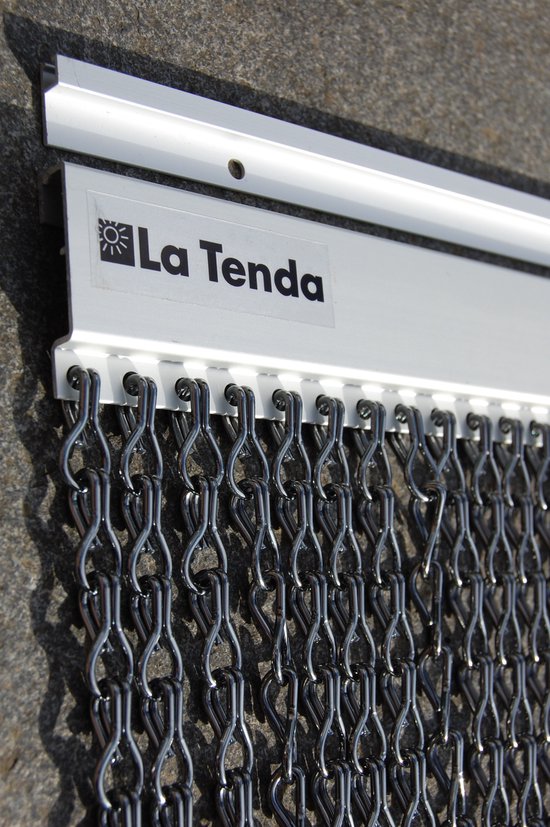La Tenda Deurgordijn Kettinggordijn Alusax 1 120x230cm antraciet van La Tenda — afbeelding 3