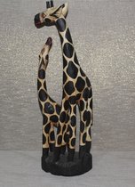 Handgemaakte duurzame Houten Giraffe Koppel, Handmade sustainable Wooden Giraffe Couple