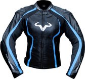 Fighter Bull 626 leren motorjas Dames- zwart blauw- maat L