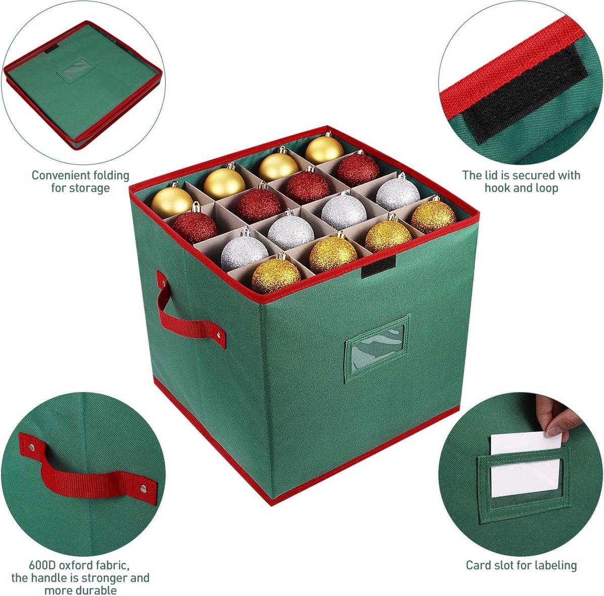 Kerstballen opbergdoos Kerstversiering Opbergdoos Scheurbestendig