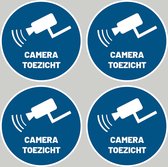 Camerabeveiliging Stickers set 4 stuks 10x10cm | Camera Toezicht Stickers 10cm | UV- en Waterproof