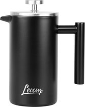 Leccur French Press Koffiemaker - Cafetière Dubbelwandig - RVS 0.8 liter