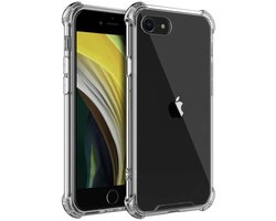 Clear Rugged Case iPhone SE (2022 / 2020) | iPhone 8 | iPhone 7 TPU hoesje met stoot bumpers voor hoeken - Flexibel TPU beschermhoesje - Transparant en schokbestendig Apple iPhone SE (2022 / 2020)/8/7 4.7 inch hoes