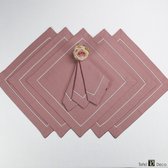 Servetten Marysia roze , 6 stuks, 36x36 cm, vuilafstotend