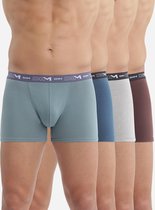 DIM Coton Stretch Heren Boxershort - 4-Pack - Katoen - Mannen - Elastische band - Effen- Zwart/Blauw/Bruin/Groen - Maat XL