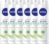 NIVEA Pure & Natural Jasmine - 6 x 150 ml - Voordeelverpakking - Deodorant Spray