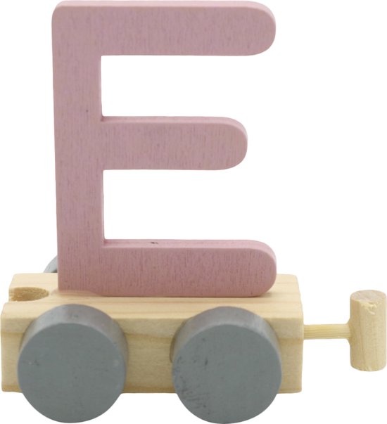 Lettertrein E roze | * totale trein pas vanaf 3, diverse, wagonnetjes bestellen aub