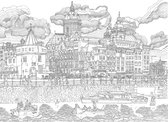 Poster - elles - Amsterdam - Prins Henddrikkade - tekening - 30x40 cm - line