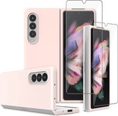 Samsung Fold 3 Hoesje Fluweel Case Rose - Samsung Fold 3 Screenprotector Glas