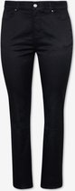 EVIVA - Lange broek straight fit met stretch en hoge taille - zwart
