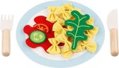 Stoffen Pasta met bord en houten bestek (22 delig)