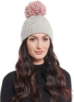 Sorbetto Muts Bubu Dames Acryl Grijs/roze One-size