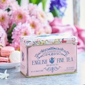 Boîte à thé aux fleurs avec 40 sachets de thé pour le petit-déjeuner anglais Boîte à thé aux fleurs avec 40 sachets de thé pour le petit-déjeuner anglais