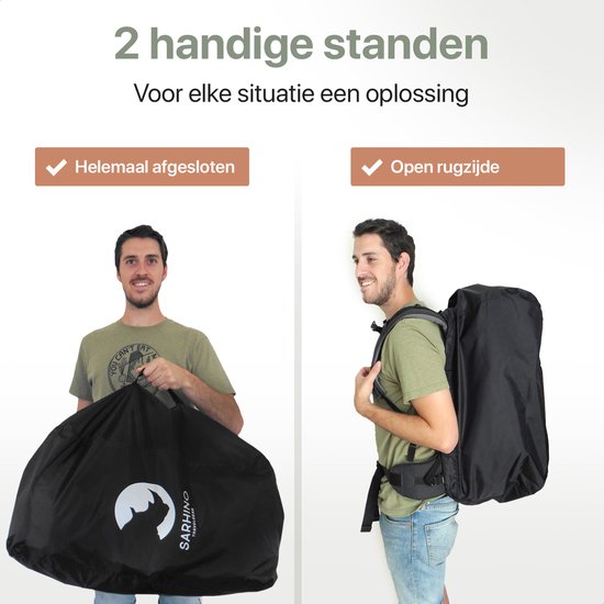 Sarhino Shield Premium flightbag voor backpacks en regenhoes - M 50-70l  - zwart - flightbags