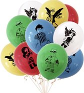 Ballonnen - bekend videospel - superheld - kinderfeestje - partijtje - versiering - feest - groen - blauw - rood - wit - geel -Set van 6