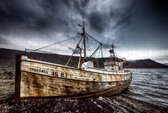 Aangespoeld schip op IJsland - Puzzel 252 stukjes |IJsland - Landschap - Fons Kern