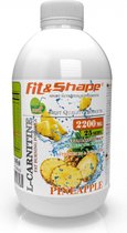 Fit&Shape 500ml L-carnitine 2200mg (met guarana & groene thee extract) vloeibaar (20doseringen)  smaak: ananas (met doseerdop) liquid