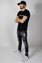 Heren Slim Fit Jeans IconX Black White Shadow