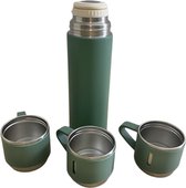 Thermosfles, "Ultra-Heat" 0,5 LTR + 3 Kopjes Kleur Groen Warme en Koude dranken