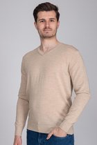 Suitable Merino Pullover V Beige - maat XL