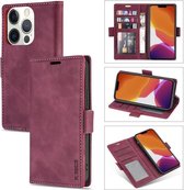 GSMNed – Hoogwaardig iPhone 12 Mini Hoesje Rood – Luxe Leren Pu Hoesje – 3 pasjes houder – Bekus hoesje – magnetische sluiting