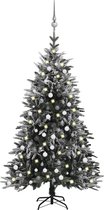 Huis en Tuin Depot Kunstkerstboom Met Led'S, Kerstballen En Sneeuw 240 Cm Pvc Pe
