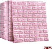 Utilo Tegel Muursticker Roze - Muursticker - Tegelsticker 10-Pack – Muursticker Baksteen – Zelfklevende Plak Tegels – Tegel Muurstickers - Handig & Waterbestendig