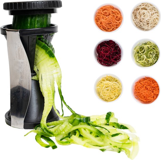 Dunschiller - amandi™ spiraalsnijder - groente schiller - spiral slicer - rvs - groente spaghetti en noodles maker - spirelli - voor koolhydraatarm dieet - vegetable spiralizer