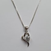 Damesketting – Vrouwenketting – Zilver – Hart - Moederdag – Cadeau voor haar