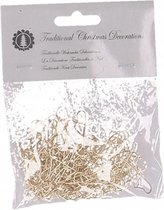 Kerstbalhaakjes 100 stuks - Goud Glanzend 3.3cm - Kerstboomhaakjes - Kerstboomversiering
