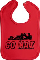 Slabbetjes - slabber - slab - baby - Go Max - formule 1 - max verstappen - red bull racing - drukknoop - stuks 1 - rood