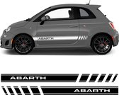 Abarth Striping Zwart 2x - Abarth Auto Stickers - Strepen 'ABARTH' voor Fiat 500 Abarth / Abarth 595 - Autostickers Wrap